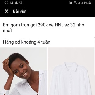 Áo hm trắng size 34