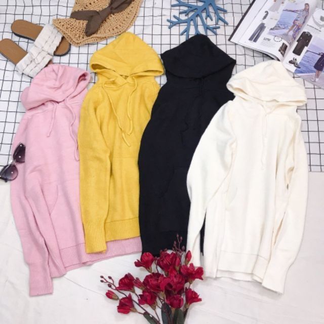 Áo hoodie len mềm mịn 4 màu ẢNH THẬT