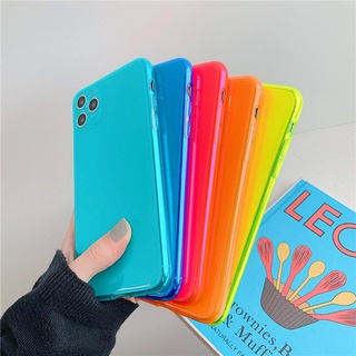 Ốp Điện Thoại Mềm Trong Suốt Màu Kẹo Dạ Quang Chống Sốc Cho For iPhone 11 7 8 Plus X XR XS MAX SE 2020