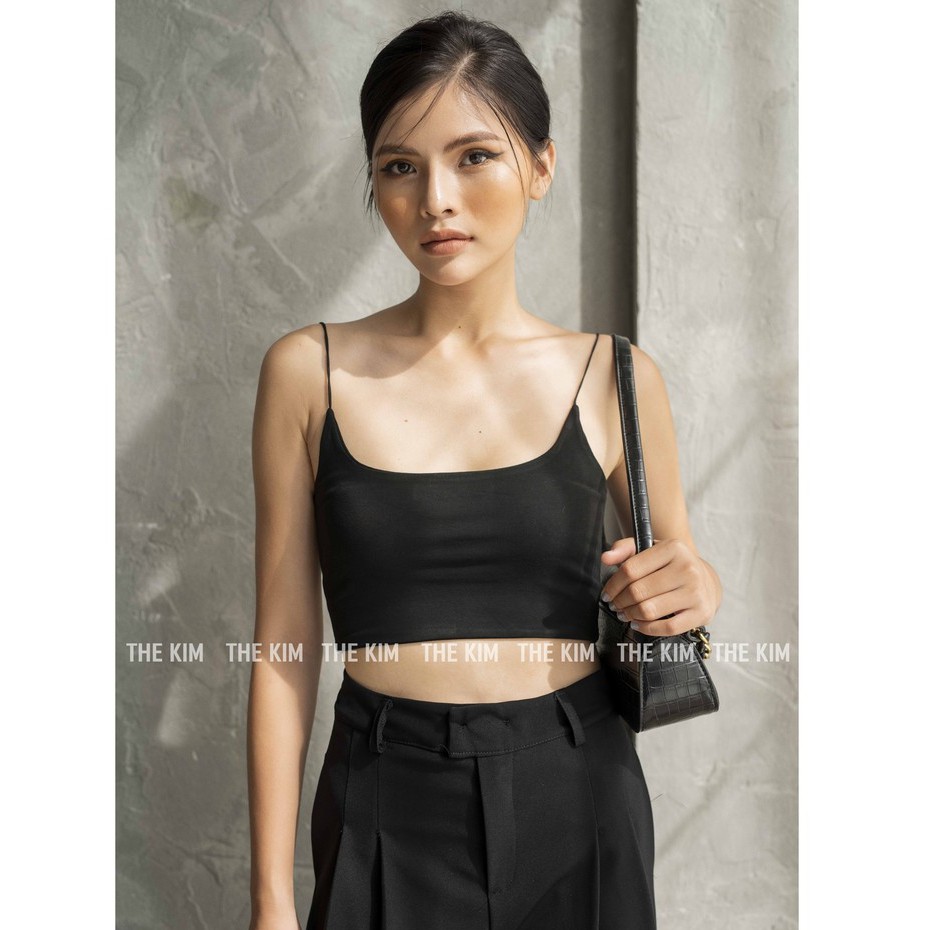 [Mã FADEP0610 giảm 10K đơn 99K] Áo croptop 2 dây sợi bún The Kim cotton hai lớp, áo nữ 2 dây A104 | BigBuy360 - bigbuy360.vn