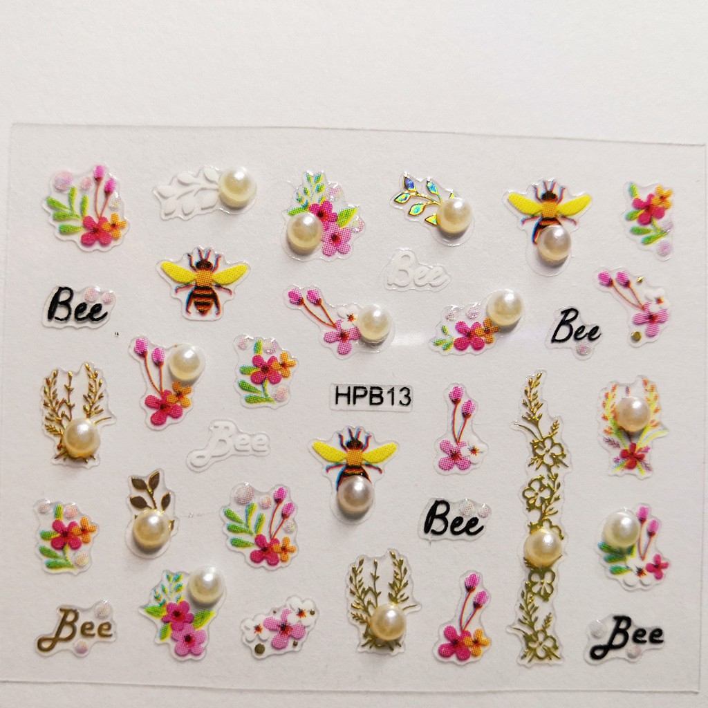 Hình dán ngọc trai giả độc đáo DIY trang trí móng nghệ thuật