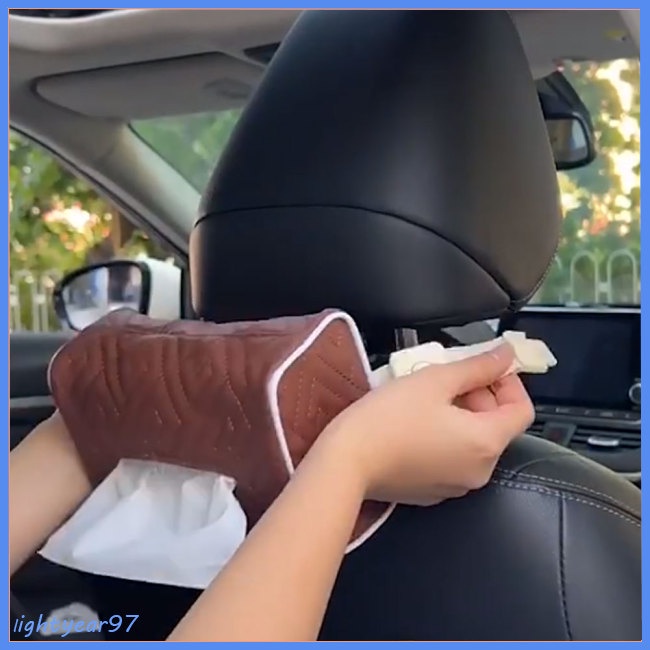 Túi Da Đựng Khăn Giấy Treo Chỗ Tỳ Tay Xe Hơi