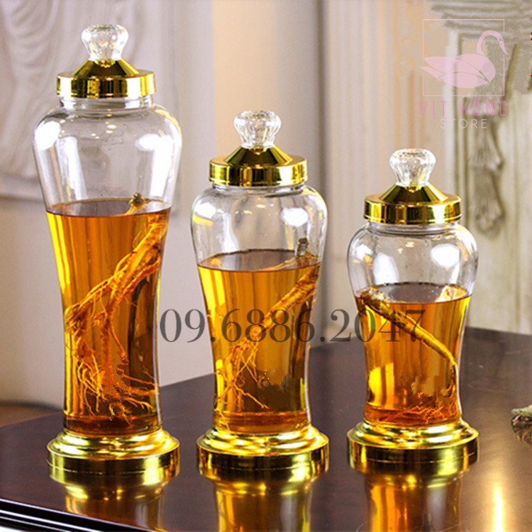 Bình ngâm rượu sâm thủy tinh 3L , 4L , 6L