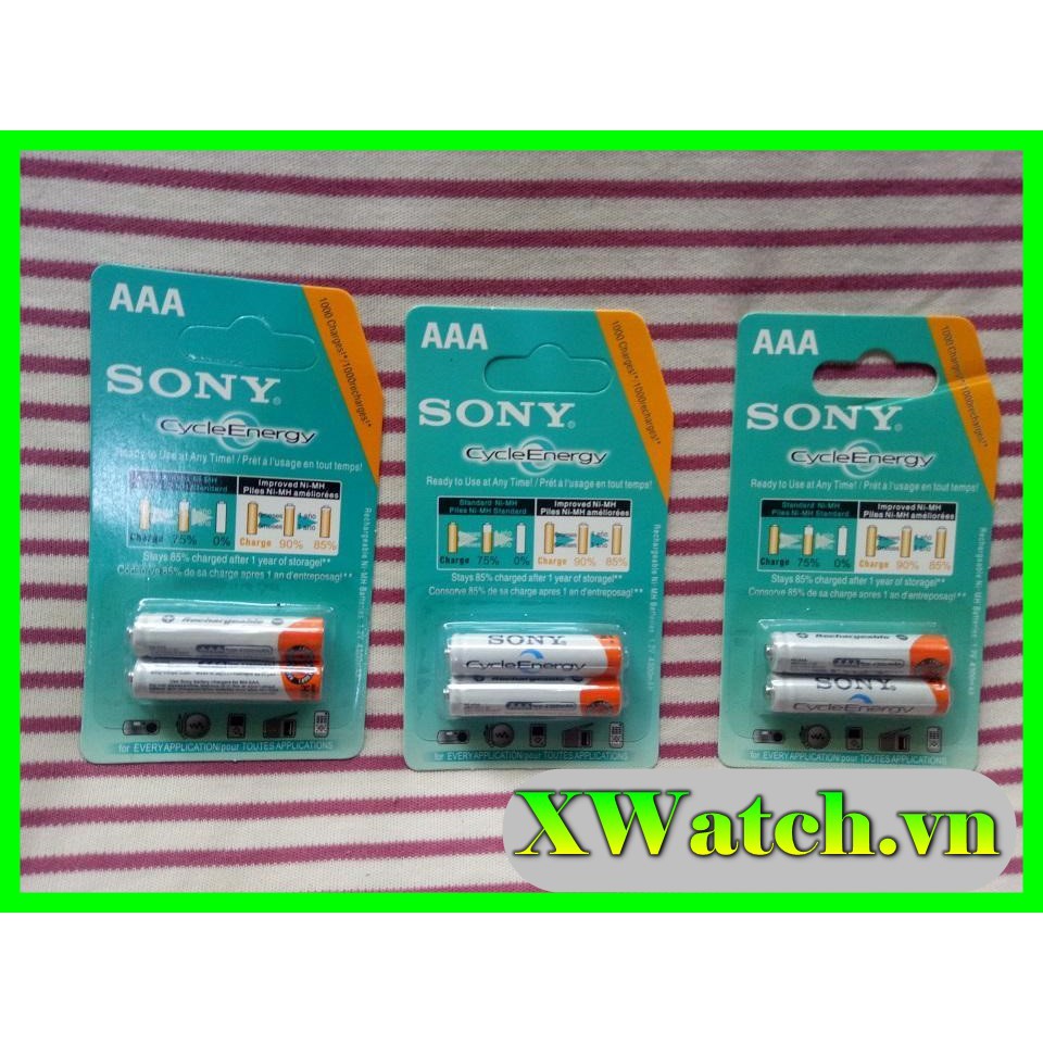 Pin sạc Sony AA/ AAA 1 vỉ 2 viện