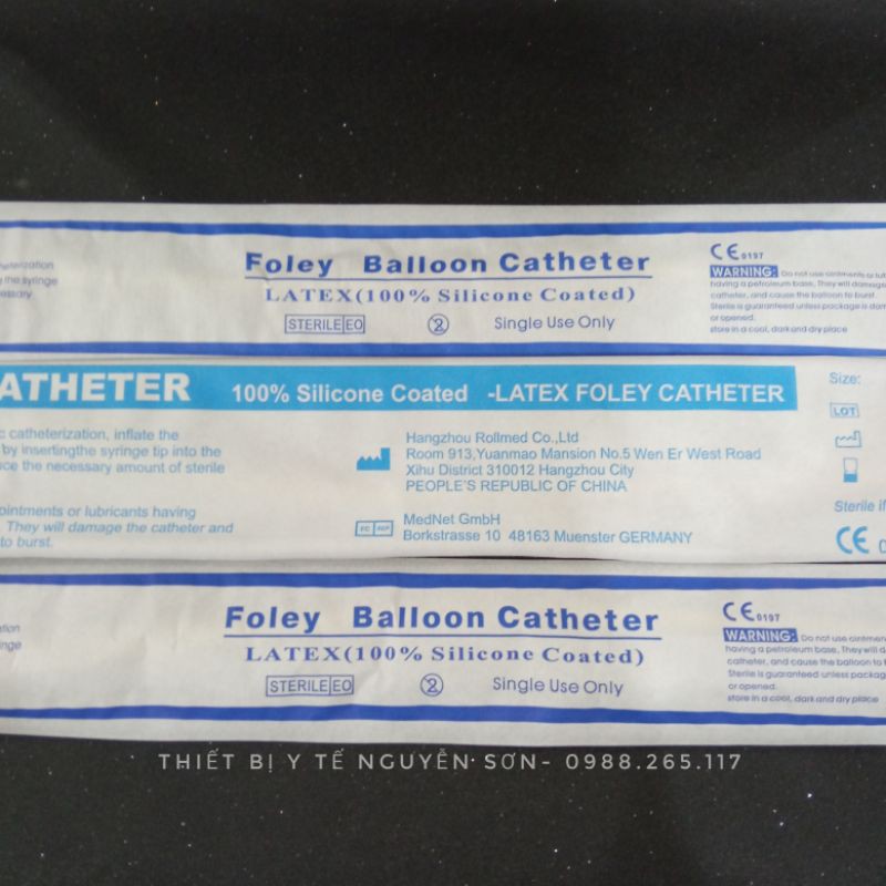 Dây ống thông tiểu FOLEY 2 nhánh, dẫn lưu nước tiểu - thiết bị y tế Nguyễn Sơn