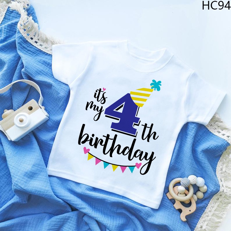 Áo Thun Tay Ngắn In Chữ It 'S my birthday 1-5 Tuổi Thời Trang Mùa Hè Cho Bé Trai