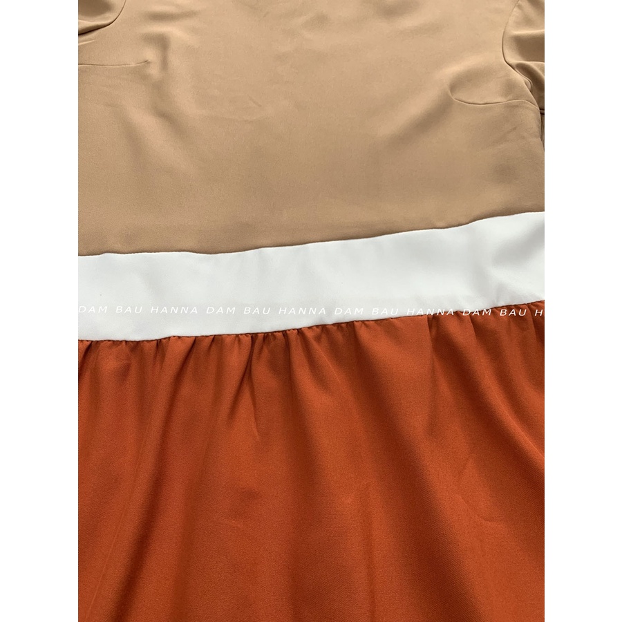 [HANNA] Đầm bầu công sở dễ thương cho mẹ trẻ vải thoáng mát cao cấp thầm mồ hôi tốt cho mùa hè dài qua gối có túi 2 bên