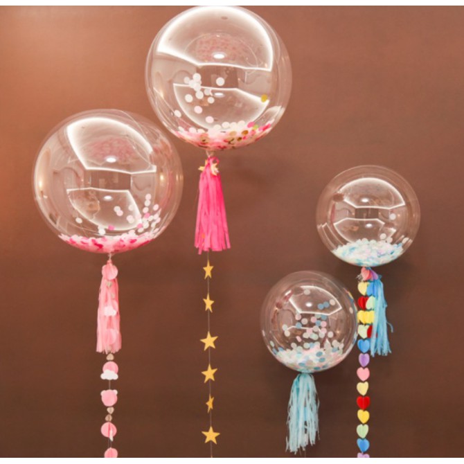 Bong bóng sinh nhật Jumbo Trong suốt Bobo 18" 24" 36"