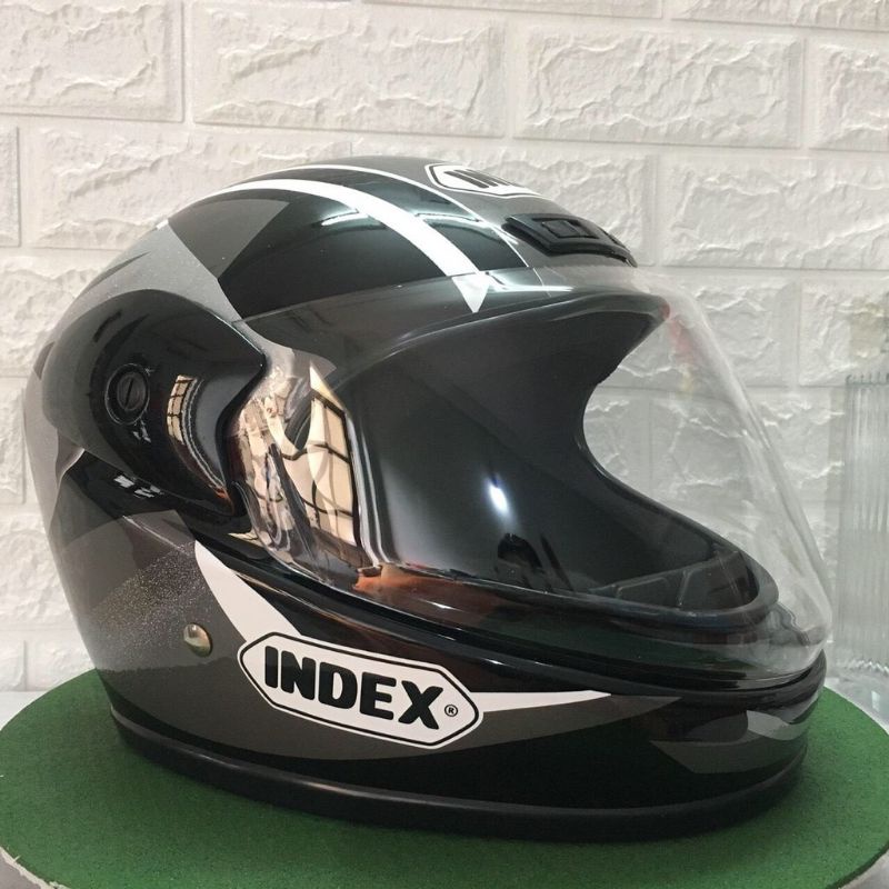 Mũ Bảo Hiểm Index Có Cằm Kính Trắng