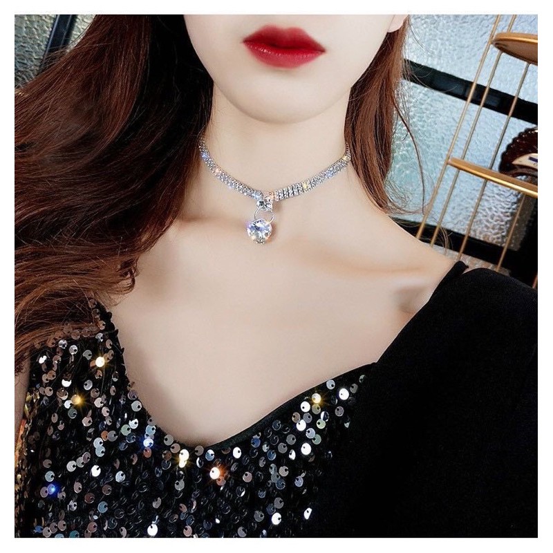 Vòng cổ choker đính đá nhiều mẫu xinh