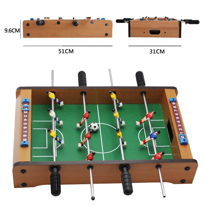 [LOẠI XỊN HÀNG 6 TAY CẦM] Bàn bi lắc bóng đá Table Top Football TTF-69 bằng gỗ 50x25cm