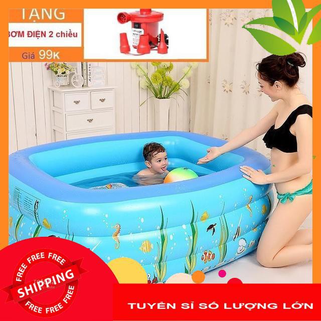 Bể bơi phao cho bé FREESHIPBể Bơi Hồ Bơi 3 Tầng Cho Bé Kích Thước TỪ 120cm ĐẾN 210cm (Tuyển Sỉ)