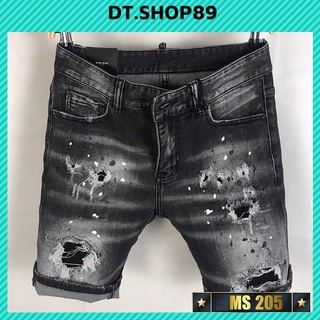 Quần short jean nam co giãn vảy sơn, Quần đùi rách chất bò cao cấp thời trang DT.SHOP89
