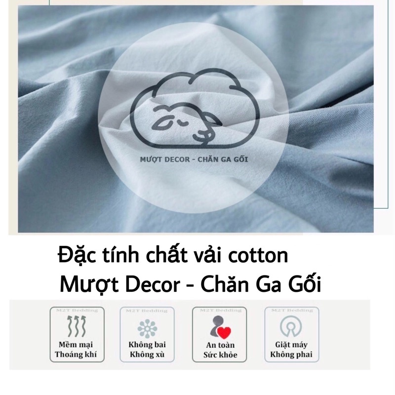 Bộ ga gối 3 món cotton poly Hàn Quốc đáng yêu miễn phí bo chun drap ga giường Mượt Decor nhập khẩu chính hãng