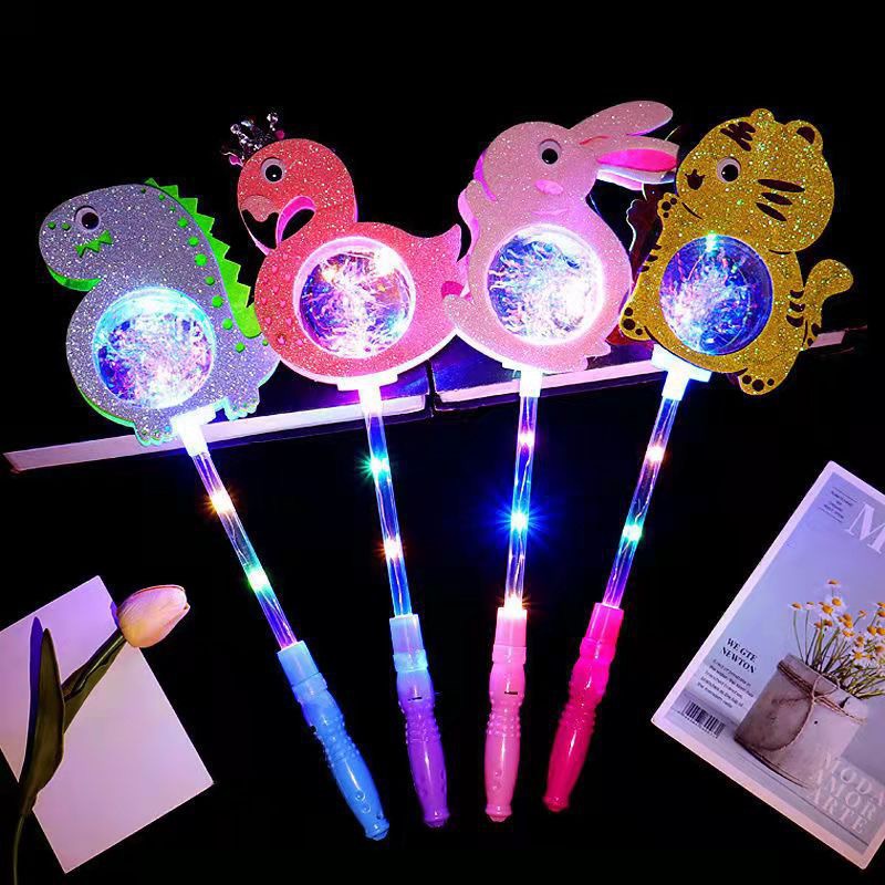 Gậy phát sáng cho bé chơi trung thu, đèn trung thu phát sáng hình con vật nhiều màu sắc sinh động Master Kids