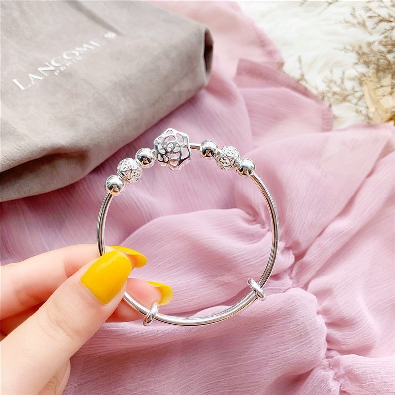 Lắc tay bạc S925 Vòng tay bạc Ý hạt Charm kết hợp phong cách Pandora