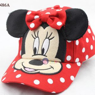 N86 - nón chuột mickey chấm bi trắng nổi bật