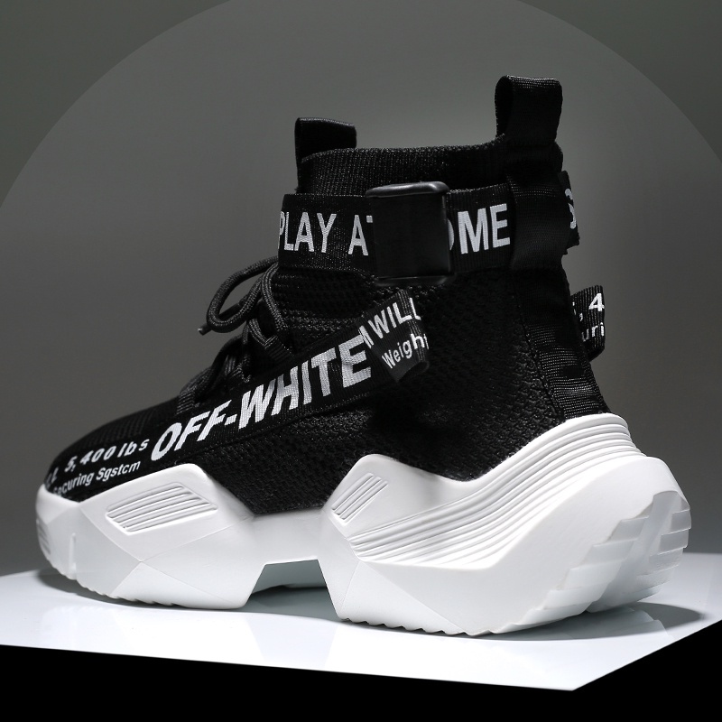 Giày Thể Thao OFF-WHITE Vải Dệt Siêu Mỏng Cổ Cao Thời Trang Cho Nam