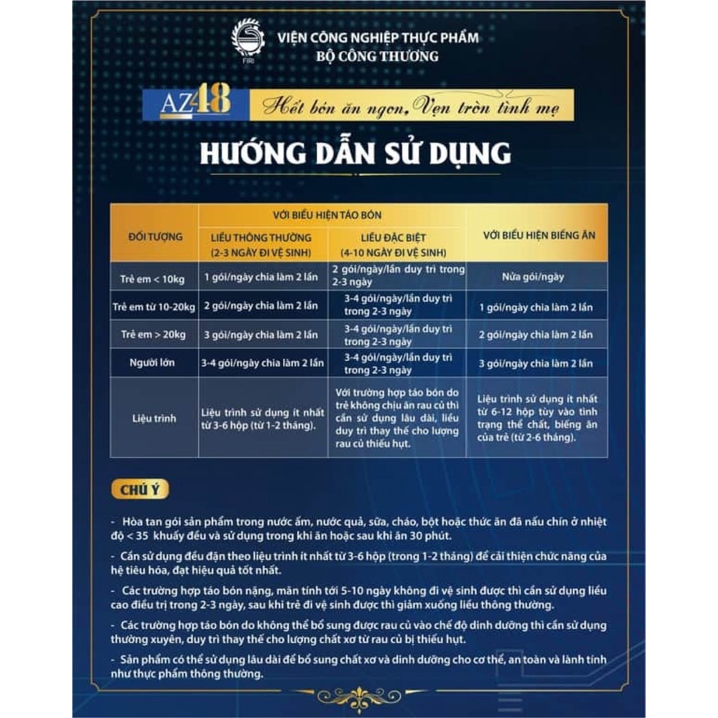 MEN AZ48 - HỖ TRỢ GIẢM TÁO BÓN, GIÚP ĂN NGON