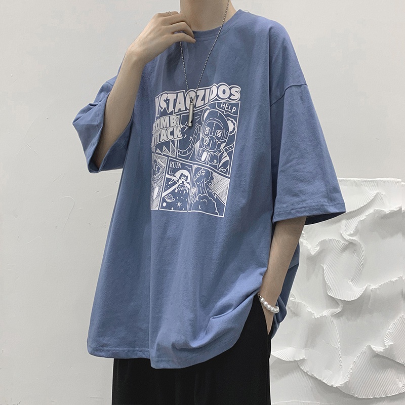 【M-3XL】Áo Thun Tay Ngắn Cổ Tròn In Họa Tiết Hoạt Hình Phong Cách Hàn Quốc Thời Trang Cho Nam Và Nữ Thời trang cộng với kích thước Unisex Áo sơ mi ngắn tay giản dị