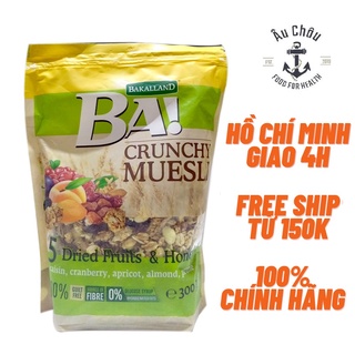 [FLASH SALE] Ngũ cốc ăn sáng giảm cân Bakalland Crunchy Muesli trái cây sấy dinh dưỡng cao cấp đủ loại 300gr NK Ba Lan