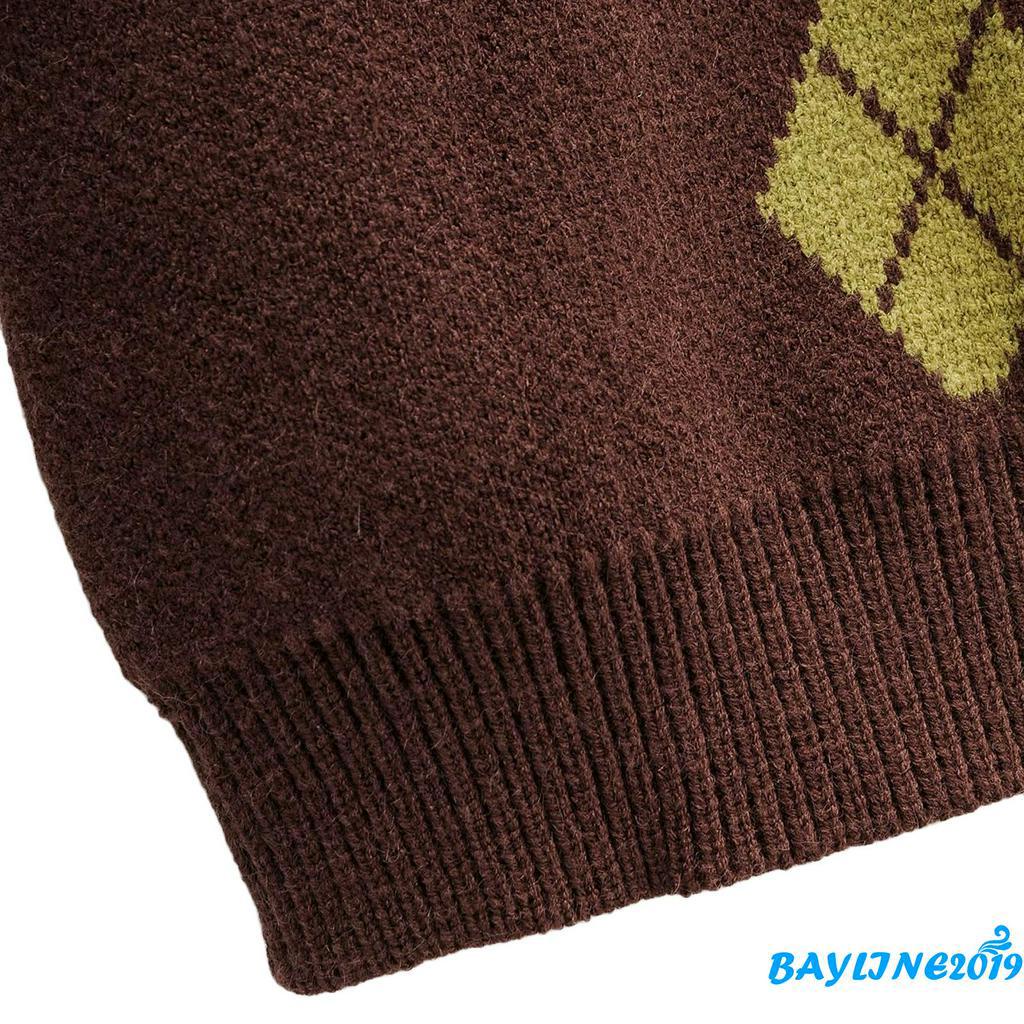 Áo len không tay in hình viên kim cương thời trang cho nữ