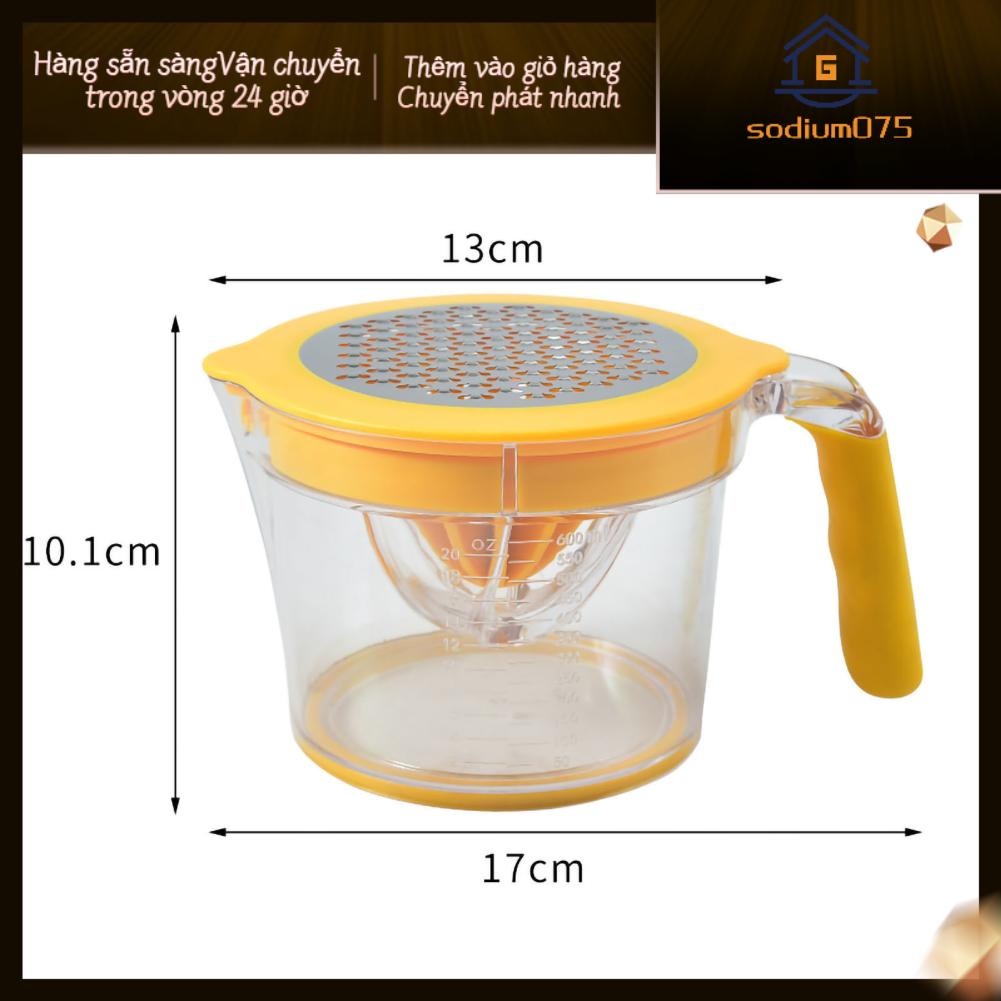 Sodium075 Máy ép trái cây cầm tay 600ml trong suốt với máy tách trứng bằng thép không gỉ có múi cho nhà bếp Văn phòng du lịch