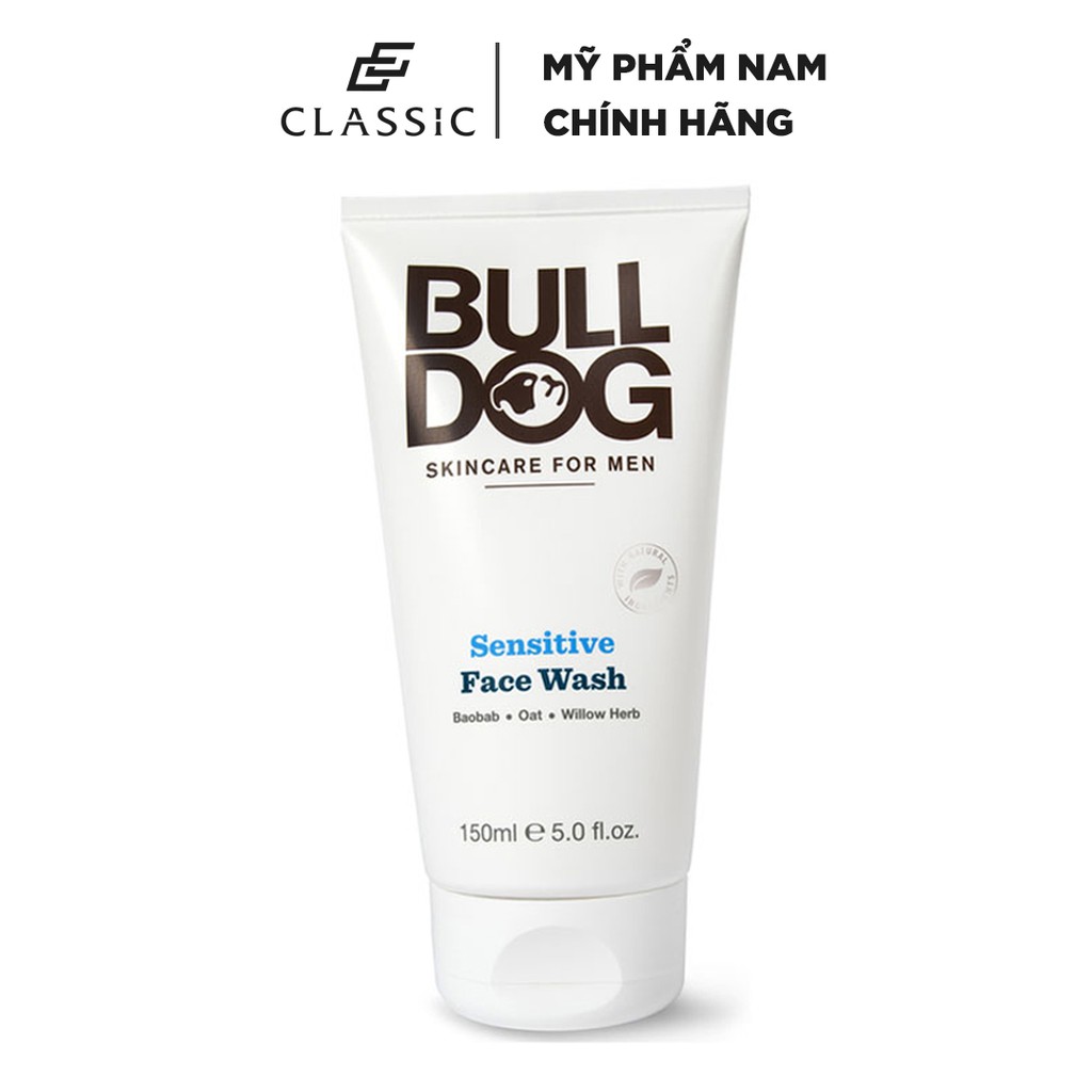Sửa Rửa Mặt Nam Cho Da Nhạy Cảm Bulldog Sensitive Face Wash 150ml
