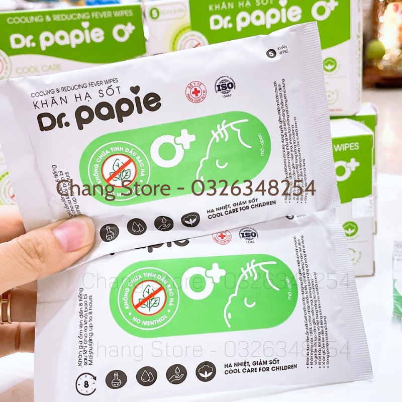 Khăn Lau Hạ Sốt Cho Bé Dr. Papie Dùng Được Cho Trẻ Sơ Sinh