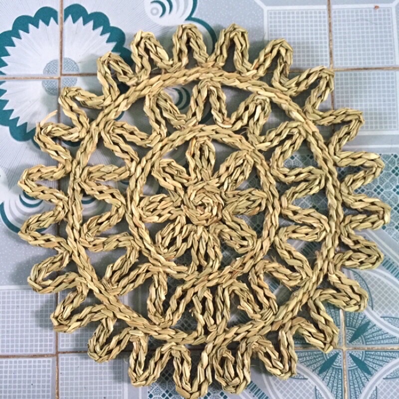 Thảm cói lót ly, lót bàn ăn, lót nồi, decor cực xinh