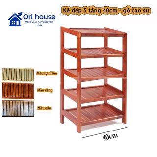 Kệ Dép Gỗ 5 Tầng Ngang 40cm - Chất Liệu Gỗ Cao Su - Nội Thất Ori