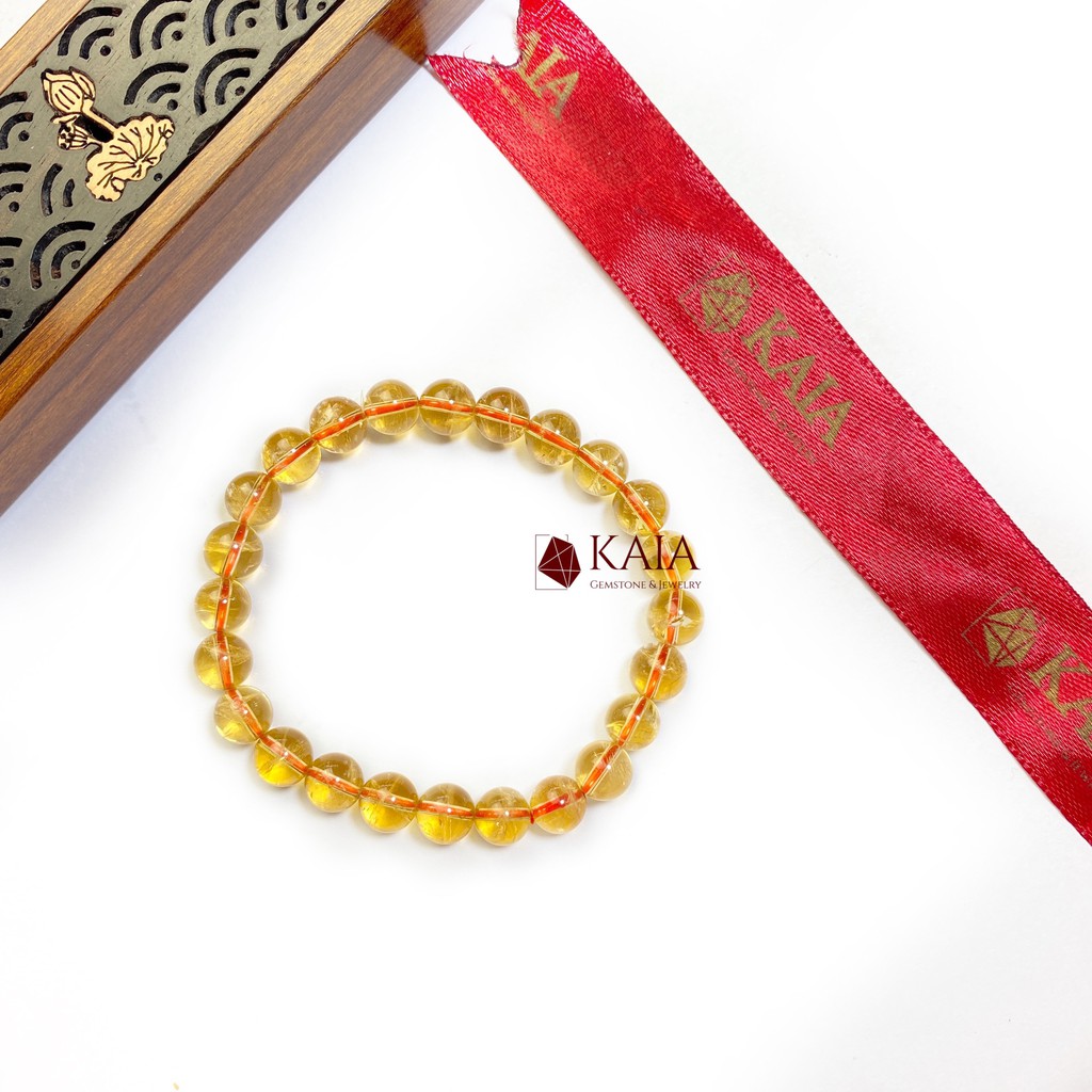 Vòng tay thạch anh cho người mệnh kim và mệnh thổ7 li - KAIA