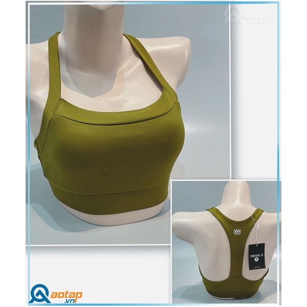 Áo Bra Thể Thao F21 Trơn Tập Yoga, Gym – Màu Xanh Rêu-Áo Thể Thao Nữ Cao Cấp