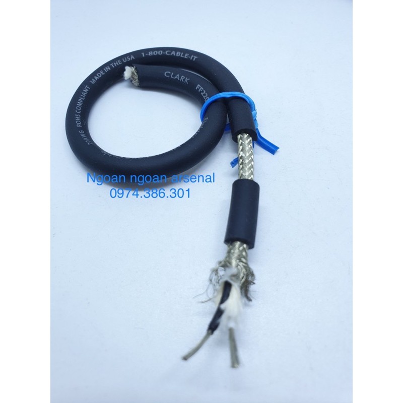 dây tín hiệu cao cấp nhập khẩu USA hãng CLARK WIRE 2 lõi 1 chỗng nhiễu (microphone). báo giá 1 mét