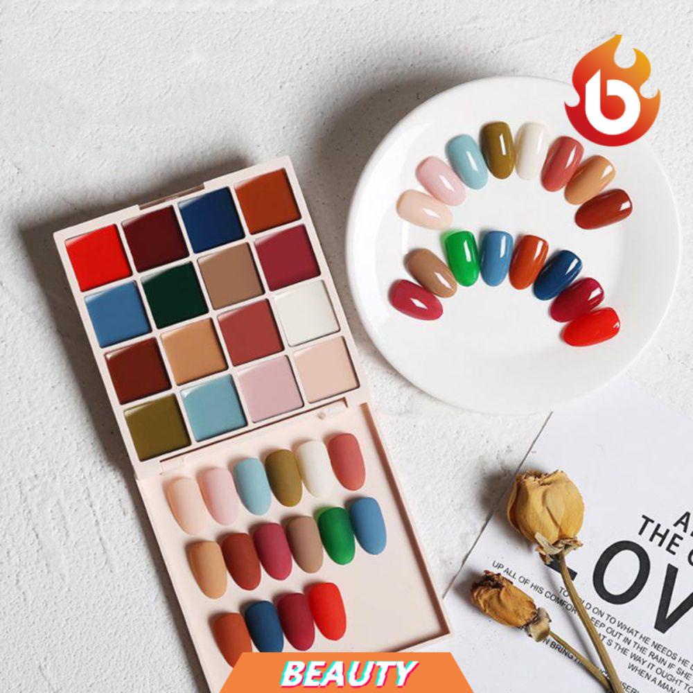 [Hàng mới về] Bảng gel sơn móng tay 16 màu thạch trơn bán vĩnh viễn sấy khô với đèn