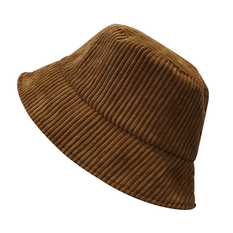 Mũ Bucket Nhung Kẻ Phong Cách Thời Trang Thu Đông Hàn Quốc Dành Cho Nữ