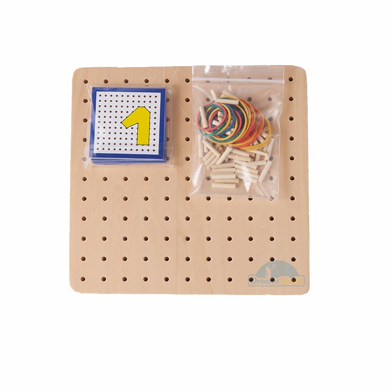 Bảng dây chun tạo hình theo thẻ| Giáo cụ Montessori