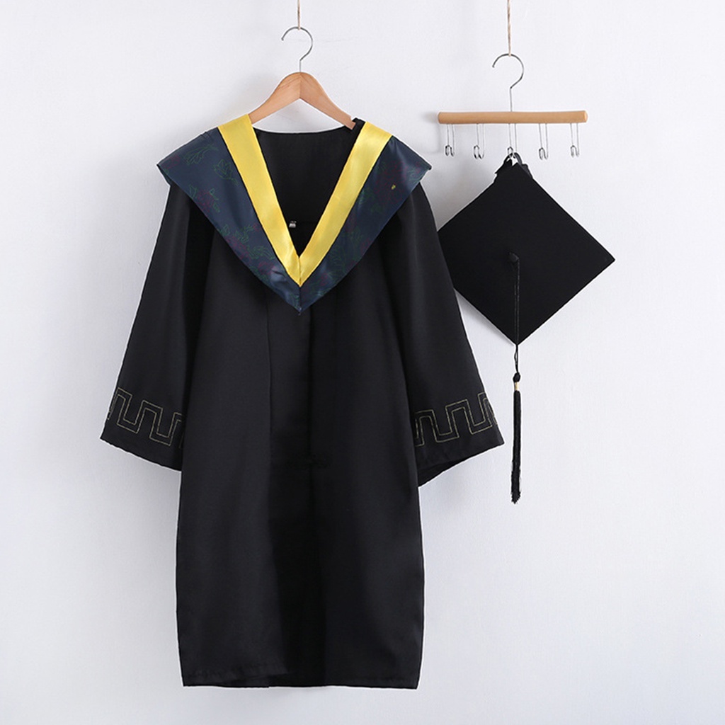 1 Bộ Đồng Phục Tốt Nghiệp Bằng Polyester Dệt Kim Đẹp Mắt Dùng Làm Đạo Cụ Chụp Ảnh