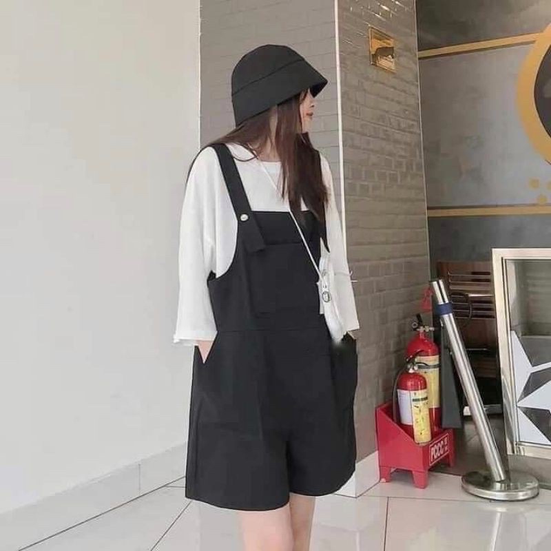 Sét Bộ Quần Yếm Kaki + Áo Phông, Sét Đồ Đi Chơi