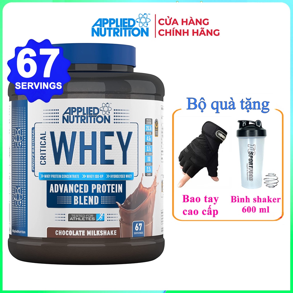 Sữa tăng cơ cao cấp CRITICAL WHEY của APPLIED NUTRITION hương Chocolate - Phân phối chính hãng