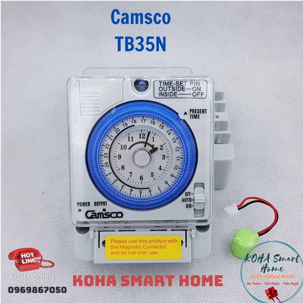 Timer công tắc hẹn giờ Camsco - TB35N (Tặng kèm pin lưu )