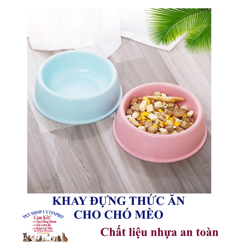 Tô đựng thức ăn Chó Mèo Hình tròn Đường kính 13.5cm Chất liệu nhựa an toàn Nhỏ gọn, tiện lợi - Pet shop Uytinpro