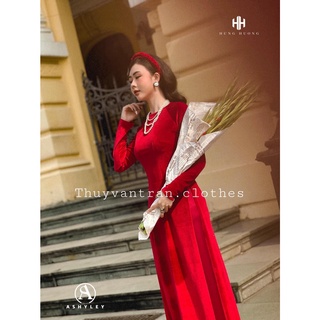 SET ÁO DÀI NHUNG TRƠN 5 MÀU TẶNG KÈM MẤN TẾT
