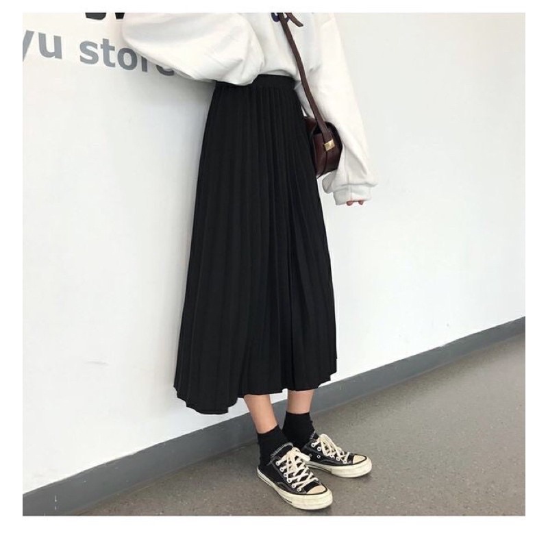 CHÂN VÁY XẾP LY DÁNG DÀI