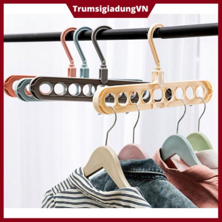 Móc Treo Quần Áo Đa Năng 9 Lỗ Tiết Kiệm Diện Tích COMBO 2 Móc MS2341