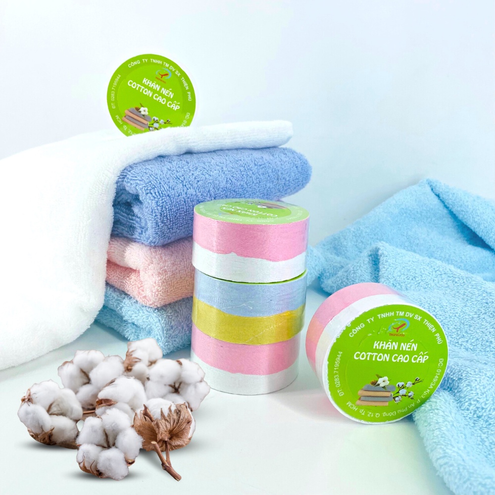 COMBO 3 Khăn Tắm Nén Đôi Du Lịch THIENPHUCO 30*75, Khăn Nén Cotton Tự Nhiên Mềm Mịn Thấm Nước Tốt Tái Sử Dụng Nhiều Lần