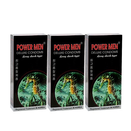 [ CHÍNH HÃNG ] - Bao cao su POWERMEN Longshock cá ngựa, siêu mỏng, gân gai li ti, kéo dài thời gian, - Hộp 12 cái