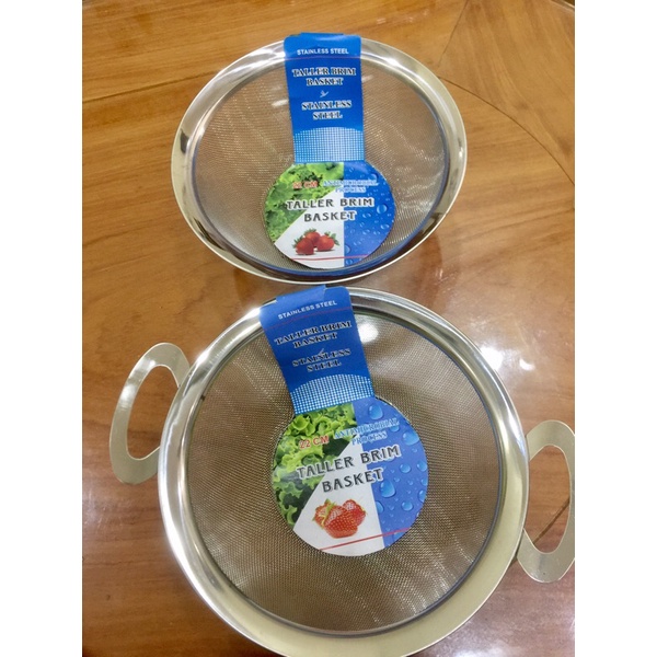 Rổ _ Rá inox Lưới mau size 22cm siêu tiện dụng dùng rửa rau vo gạo, trai cây.... shop tặng quý khách 1 vỉ bào như hình a