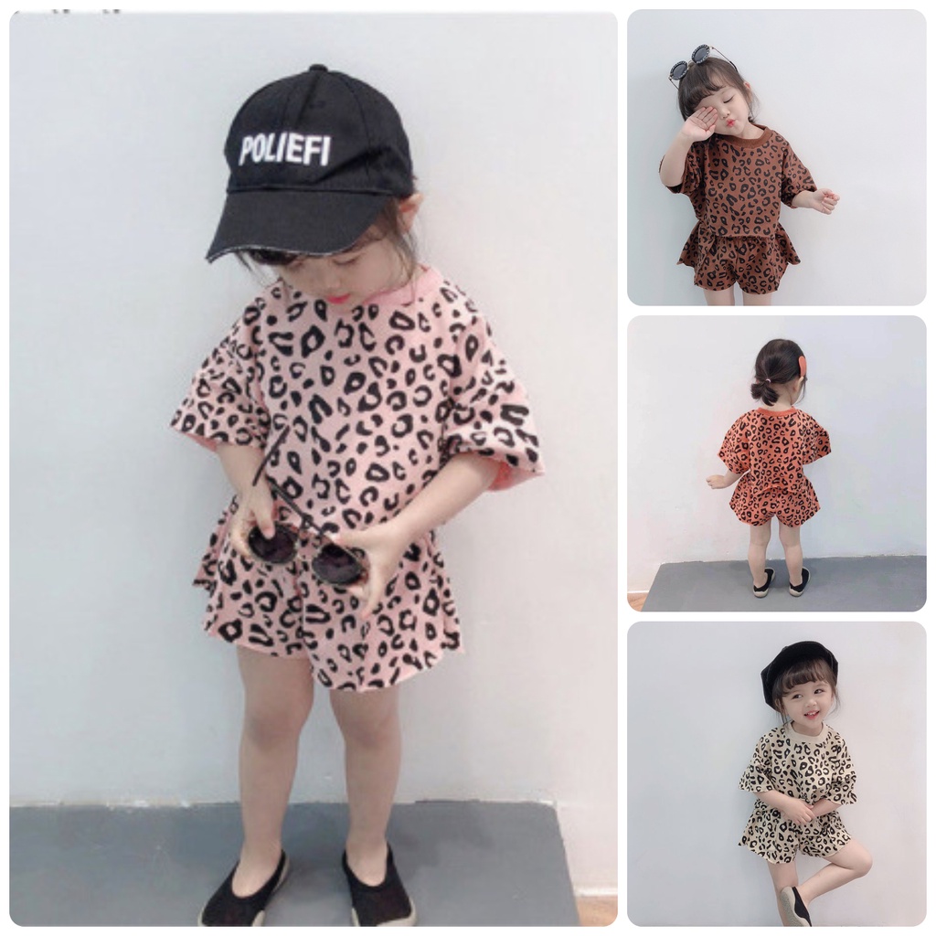 VN22 Size90-130 (9-27kg) Set bộ thun bé gái, áo quần kết hợp Thời trang trẻ Em hàng quảng châu