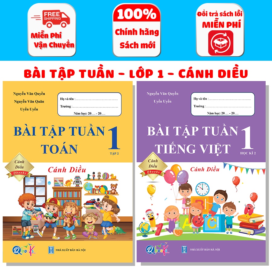 Sách - Combo Bài Tập Tuần Toán và Tiếng Việt 1 - Cánh diều - Học kỳ 2 (2 cuốn)